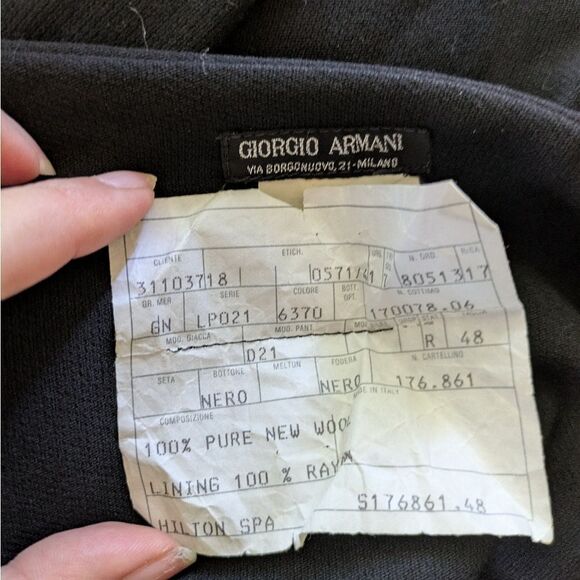 Giorgio Armani Vintage Wool Classic Black A-Line Wrap Maxi Skirt Size 48 - Picture 7 of 8
